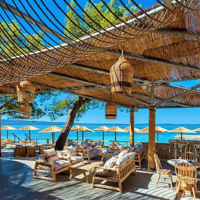 Le Meridien Lav beach inspired lounge sea side area